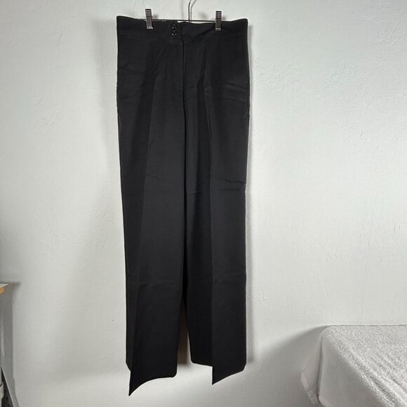 Pendleton Women’s Black Virgin Wool Dress Pants 6 Wide-Leg Flat Front Classic - Picture 1 of 12